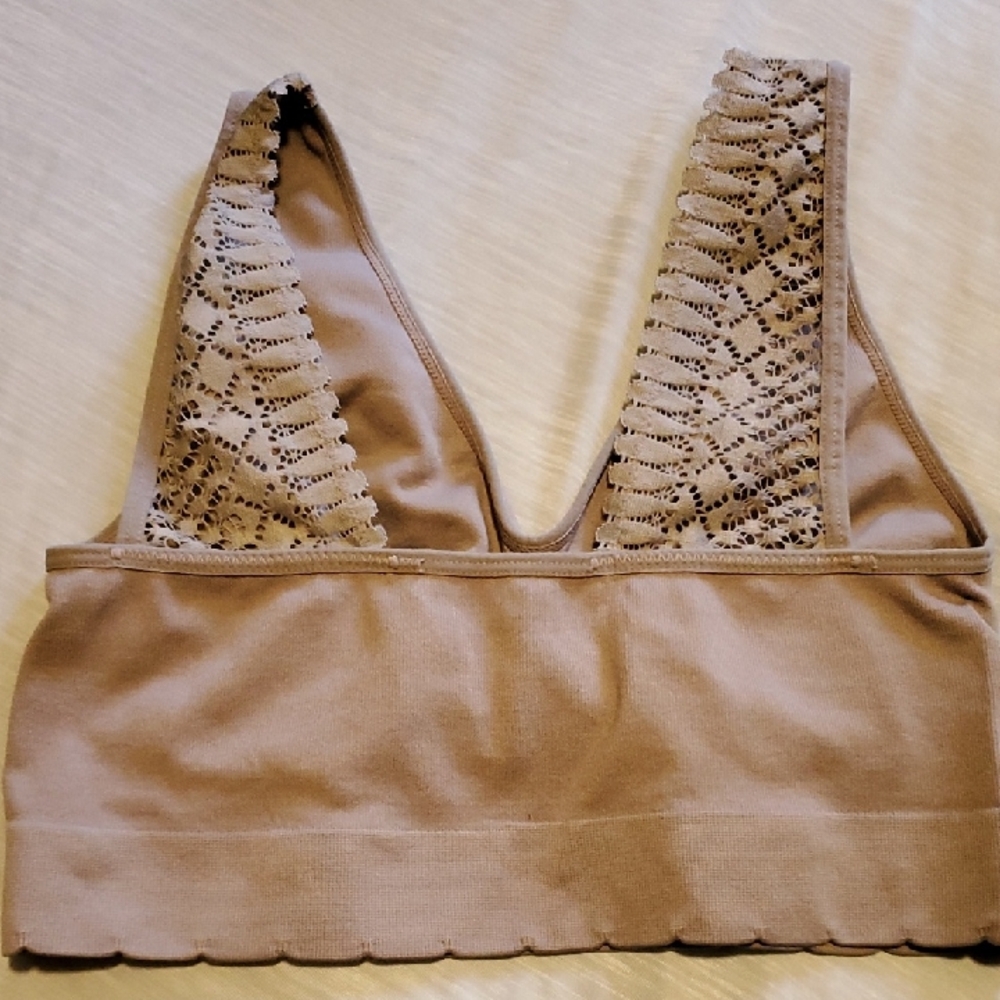 Nautica Lace-Trim Bralette in Taupe
